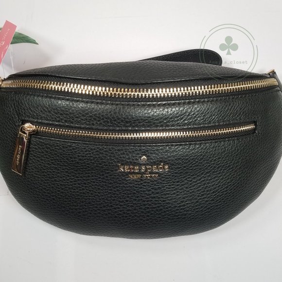 MAKE AN OFFER Kate spade Leila Black Pebbled Leather Belt Bag Fanny Bag main image 6